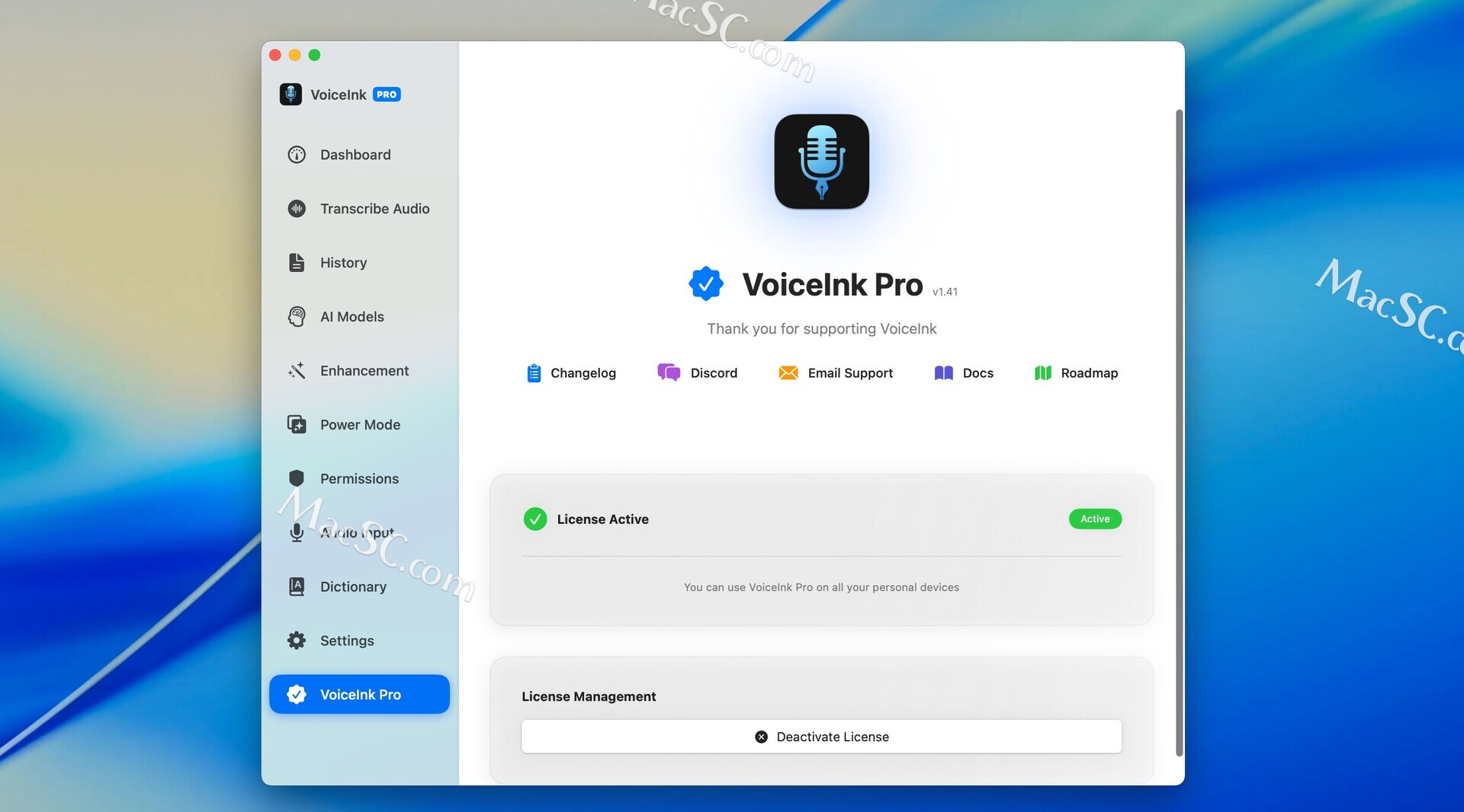VoiceInk for mac (AI实时语音转文本)